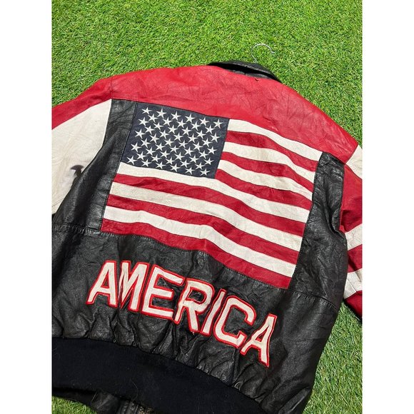 Vintage Cosa nova USA American flag patriotic leather - Picture 5 of 10
